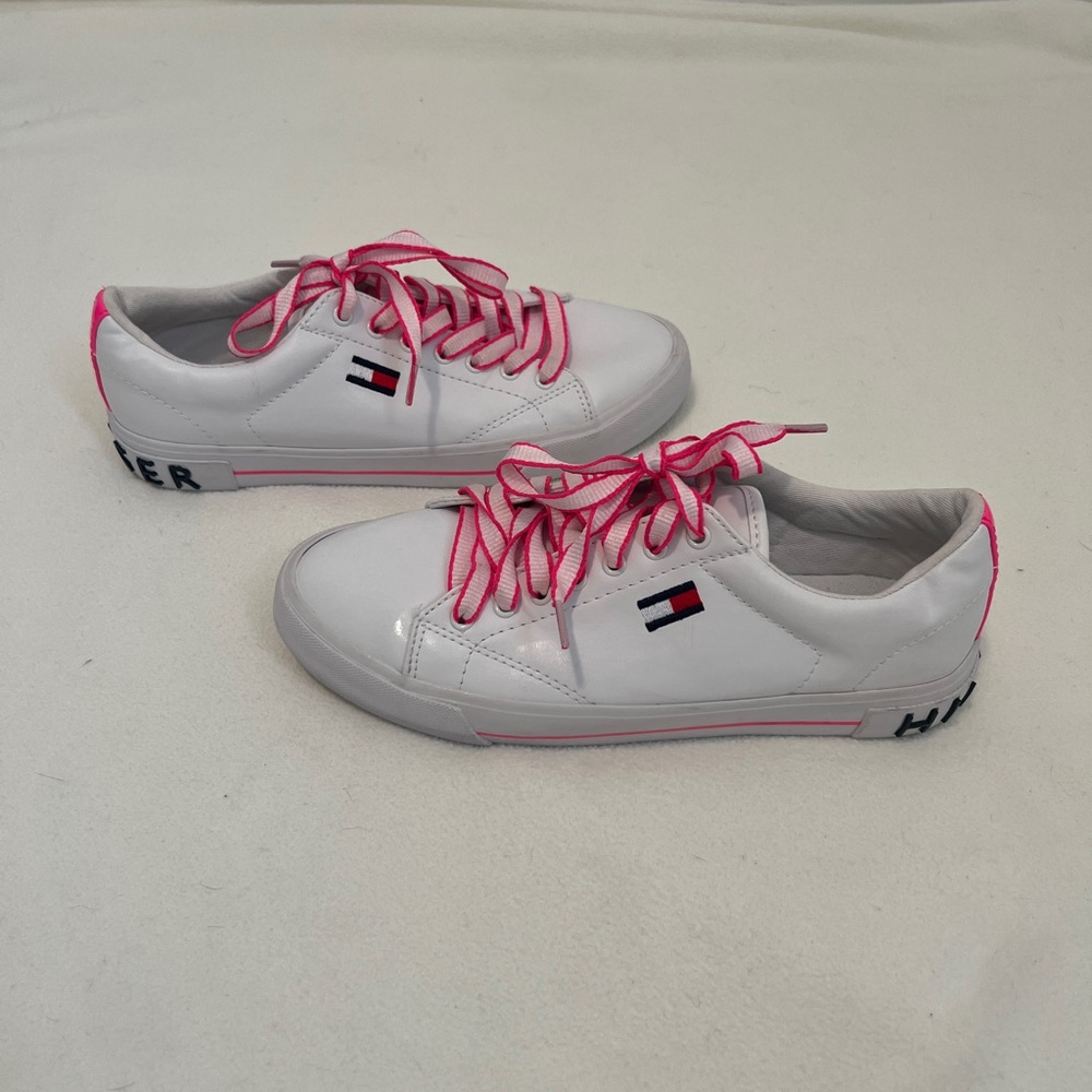 Tommy Hilfiger Womens Athletic White Sneakers